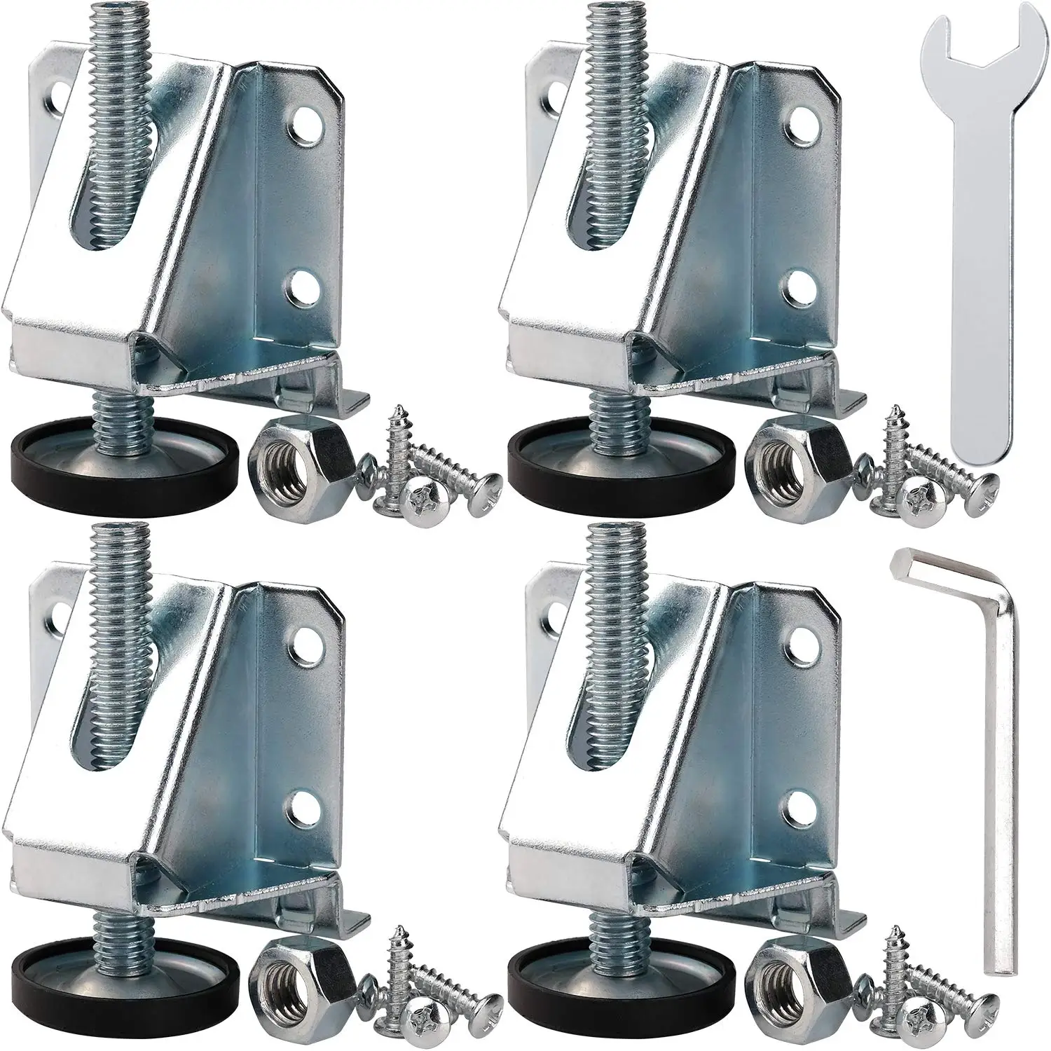Heavy-Duty Adjustable Leveling Feet With Lock Nuts For Tables, Cabinets, Workbenches, And Shelving Units
Heavy-Duty Adjustable Leveling Feet With Lock Nuts For Tables, Cabinets, Workbenches, And Shelving Units