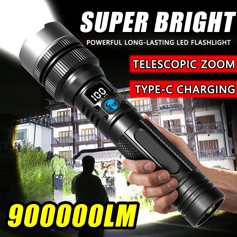 2000LM Super Bright LED Flashlight, USB-C Rechargeable with Digital Display Torch,Long Lasting for Outdoor Camping Emergency
2000LM Super Bright LED Flashlight, USB-C Rechargeable with Digital Display Torch,Long Lasting for Outdoor Camping Emergency