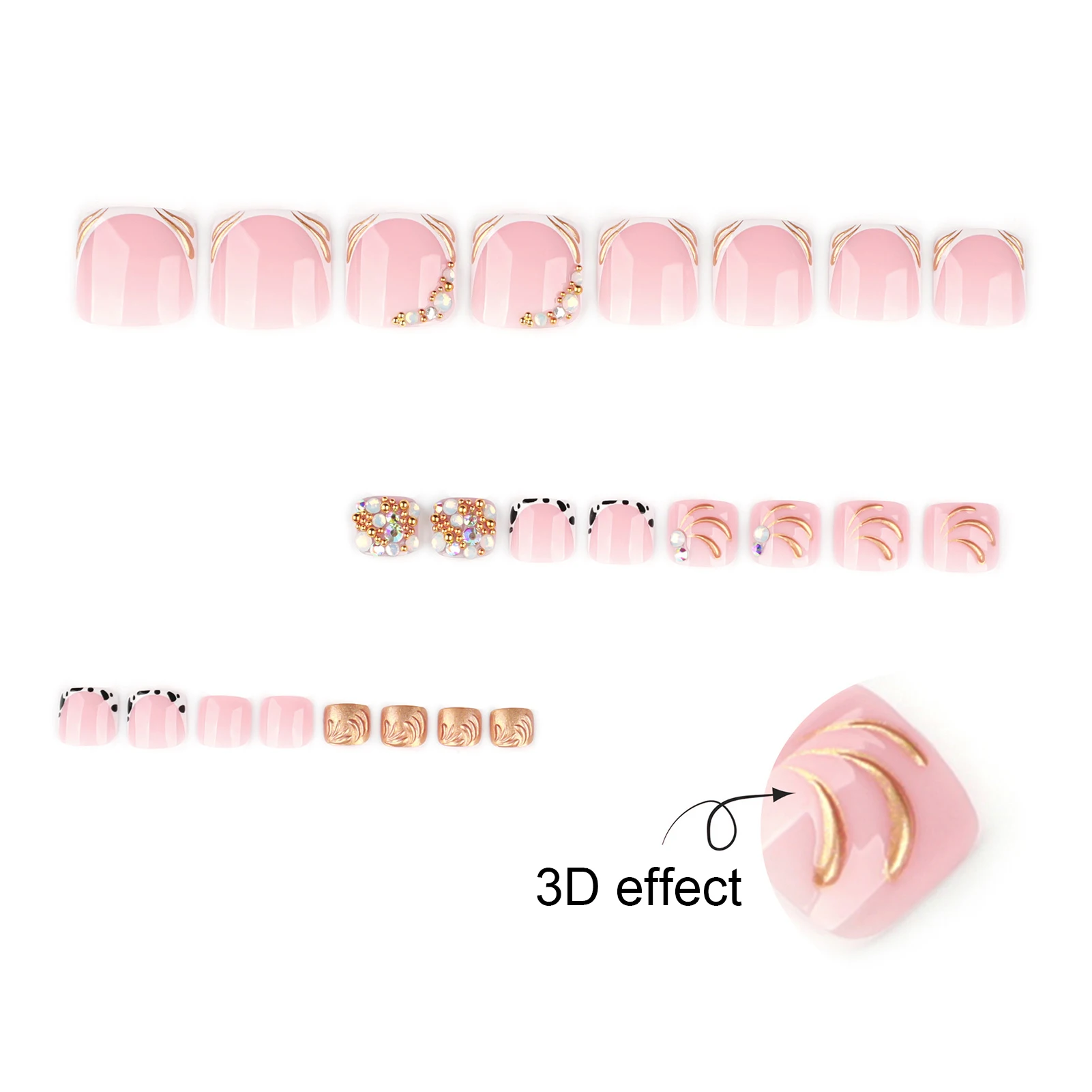 Summer French Fake Toenails 24Pcs Nude Pink Color Short Square Press On Toe Nails Beads/Rhinestone Decor Barefoot False Nails
Summer French Fake Toenails 24Pcs Nude Pink Color Short Square Press On Toe Nails Beads/Rhinestone Decor Barefoot False Nails