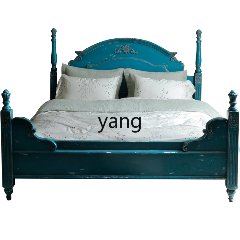 LMM solid wood bed pastoral old American country style solid wood double bed 1.8 meters
LMM solid wood bed pastoral old American country style solid wood double bed 1.8 meters