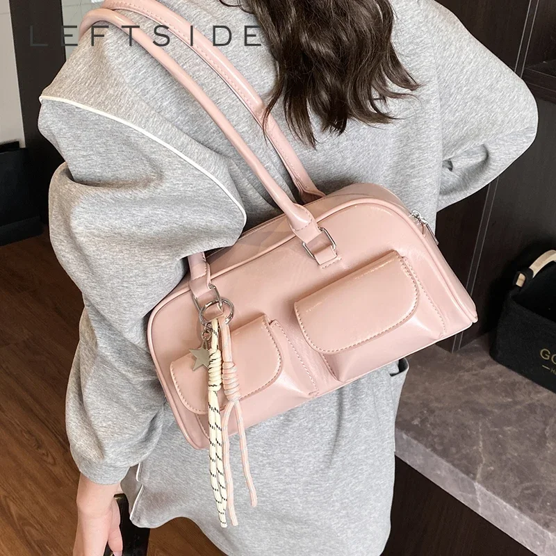 LEFTSIDE Double Pockets Design PU Leather Shoulder Bags For Women 2025 New Fashion Trend Underarm Bag Females Silver Handbags
LEFTSIDE Double Pockets Design PU Leather Shoulder Bags For Women 2025 New Fashion Trend Underarm Bag Females Silver Handbags