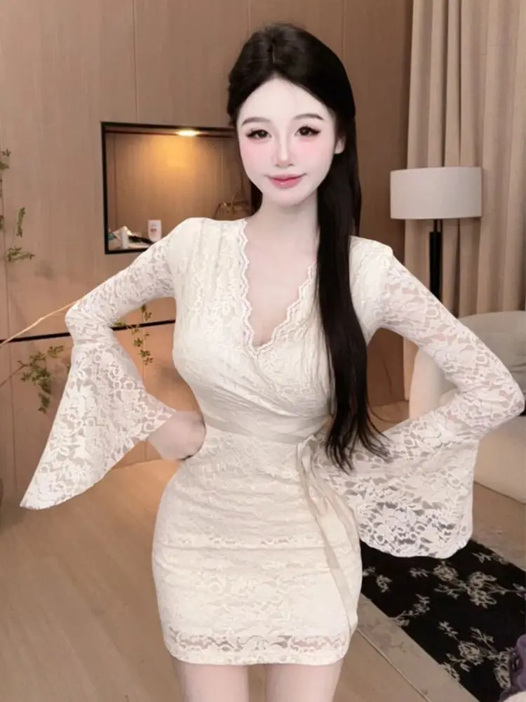Ele Pure Desire Long Sve Lace Dr Women Autumn Winter Slimming Wrap Waist V Ne Dr Sexy Hing Skirt
Ele Pure Desire Long Sve Lace Dr Women Autumn Winter Slimming Wrap Waist V Ne Dr Sexy Hing Skirt