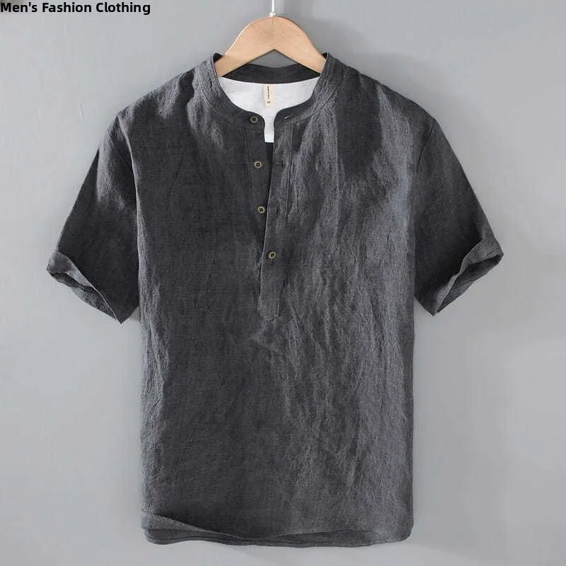 Retro Linen ort Sve T-irt Men's Thin Loose Summer New Cotton Linen Stand Collar f Sve Casual Trendy Top
Retro Linen ort Sve T-irt Men's Thin Loose Summer New Cotton Linen Stand Collar f Sve Casual Trendy Top