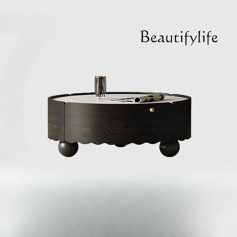 Designer Stone Plate round Tea Table Yi Living Room Home Black Silent Coffee Table High-End Sense
Designer Stone Plate round Tea Table Yi Living Room Home Black Silent Coffee Table High-End Sense