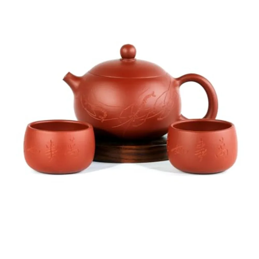 Zisha Teapot Set Chinese Yixing Clay Tea Pot 11 Oz with 2 Cups, Personal Tea Maker Set, Masterpieces
Zisha Teapot Set Chinese Yixing Clay Tea Pot 11 Oz with 2 Cups, Personal Tea Maker Set, Masterpieces