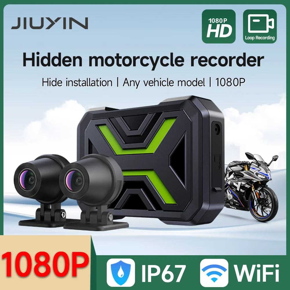 JIUYIN Motorcycle Dash Cam - Dual 1080P Action Camera with WiFi Smart Connect, Waterproof Front & Rearview Recording
JIUYIN Motorcycle Dash Cam - Dual 1080P Action Camera with WiFi Smart Connect, Waterproof Front & Rearview Recording