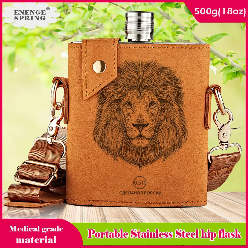 316 Stainless Steel Hip Flask 18oz Outdoor Portable Wine Bottle With Holster / Strap Spirits Wine Jug For Men's Gifts Flagon
316 Stainless Steel Hip Flask 18oz Outdoor Portable Wine Bottle With Holster / Strap Spirits Wine Jug For Men's Gifts Flagon