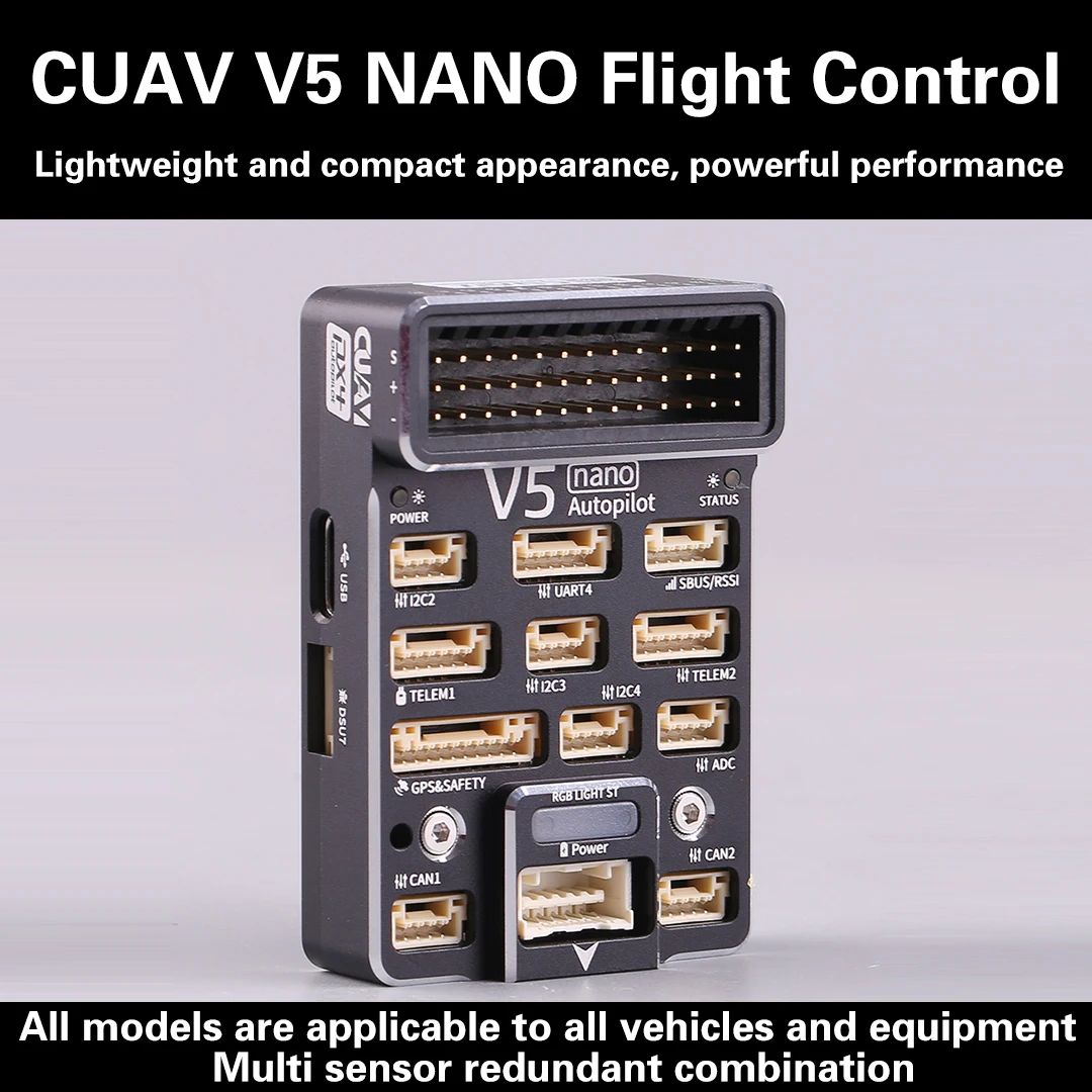 CUAV V5 Nano Малый размер Детали для дрона автопилота Поддержка контроллера полета Ardupilot PX4 Pixhawk
CUAV V5 Nano Малый размер Детали для дрона автопилота Поддержка контроллера полета Ardupilot PX4 Pixhawk
