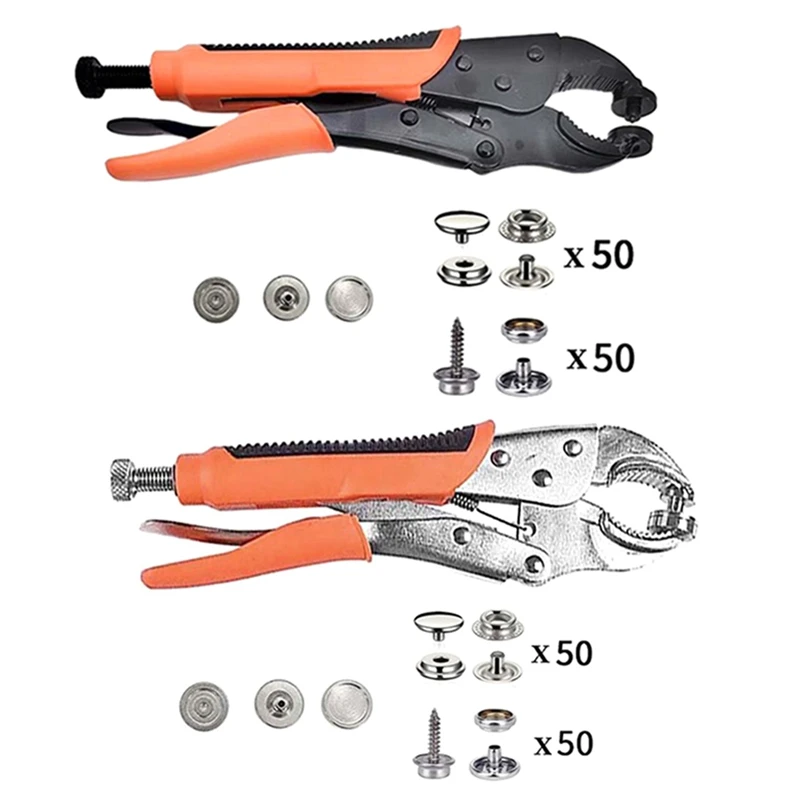 Heavy Duty Snap Fastener Tool,Snap Setter Tool Kit With 50 Sets, For Boat Cover, Snap Button With Portable Bag Durable Silver
Heavy Duty Snap Fastener Tool,Snap Setter Tool Kit With 50 Sets, For Boat Cover, Snap Button With Portable Bag Durable Silver