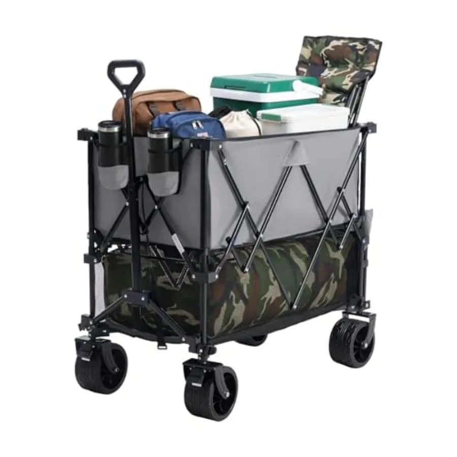 Grocery garden camping wagon: steel frame black 440lbs capacity foldable double-decker design with brakes and all-terrain wheel
Grocery garden camping wagon: steel frame black 440lbs capacity foldable double-decker design with brakes and all-terrain wheel