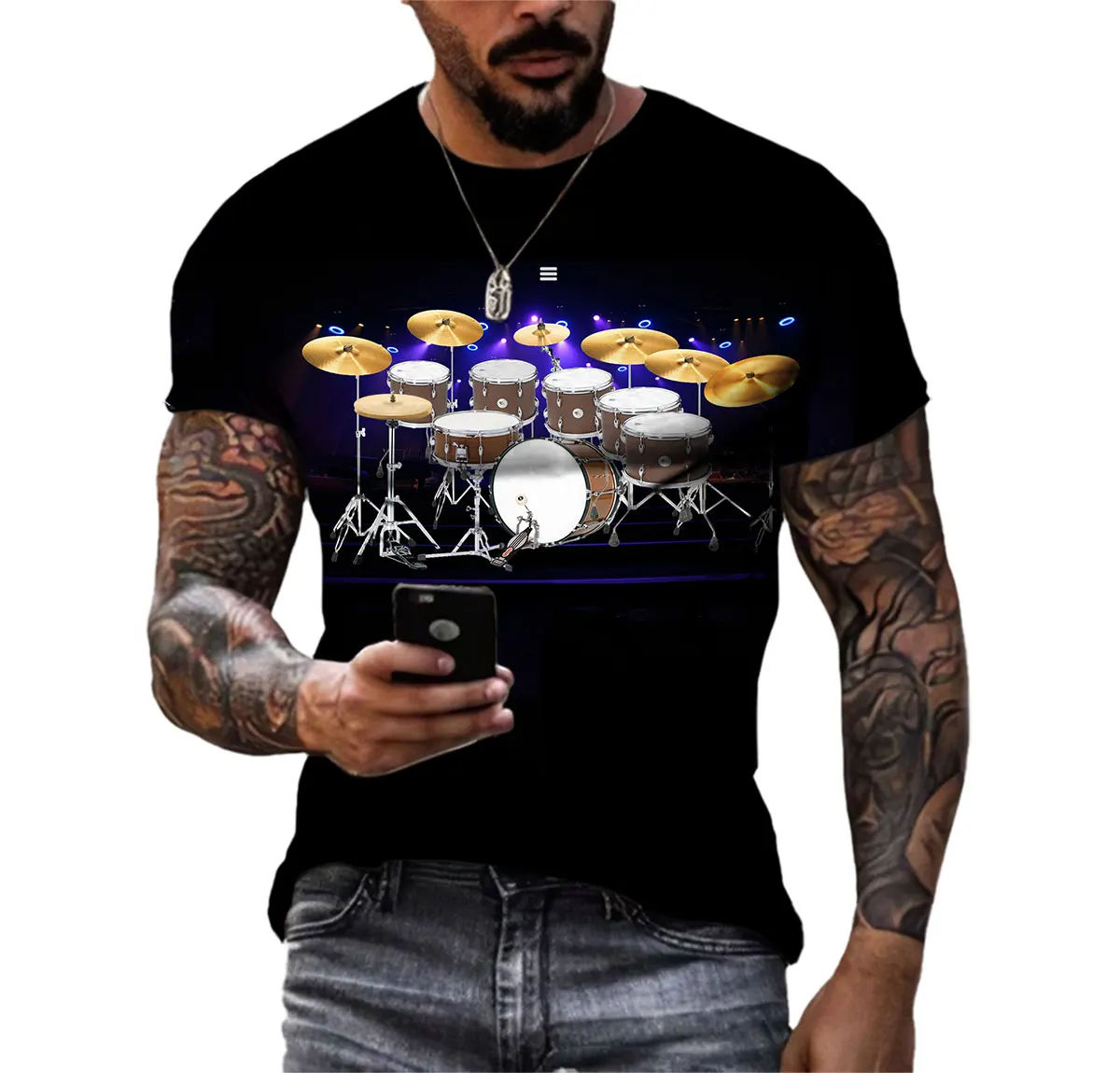 Summer Hip-Hop Show Drum Kit 3d Printed Men'S T-Shirt Daily Casual Large Size Short Sleeve O-Neck Premium Quick-Drying Cool Top
Summer Hip-Hop Show Drum Kit 3d Printed Men'S T-Shirt Daily Casual Large Size Short Sleeve O-Neck Premium Quick-Drying Cool Top