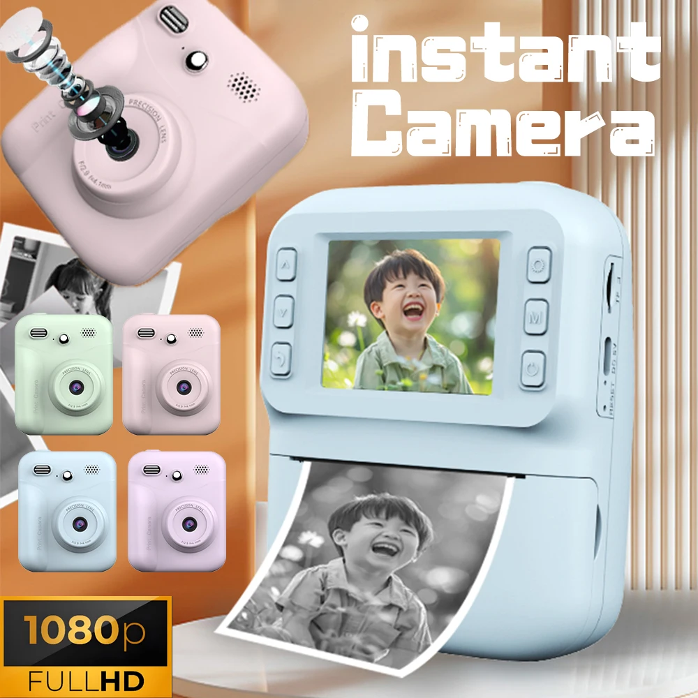 Print Camera Kids Instant Camera 1080P Thermal Print Digital Camera Supports SD Card Print Photo Video Games Music Children Gift
Print Camera Kids Instant Camera 1080P Thermal Print Digital Camera Supports SD Card Print Photo Video Games Music Children Gift
