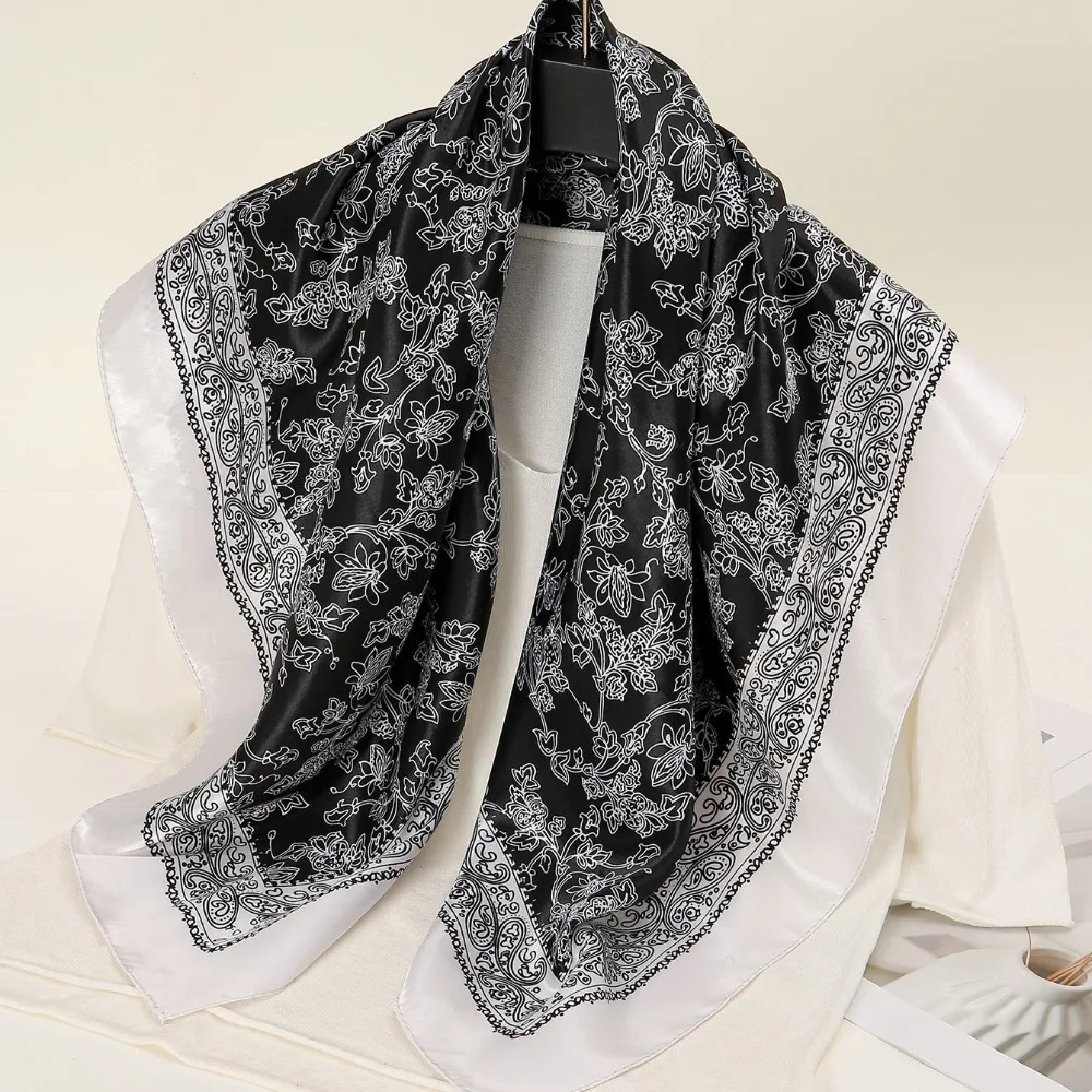 New 90*90cm Square Scarf Printed Smooth Silk Scarf Line Foulard Headband Hair Wrap Women
New 90*90cm Square Scarf Printed Smooth Silk Scarf Line Foulard Headband Hair Wrap Women
