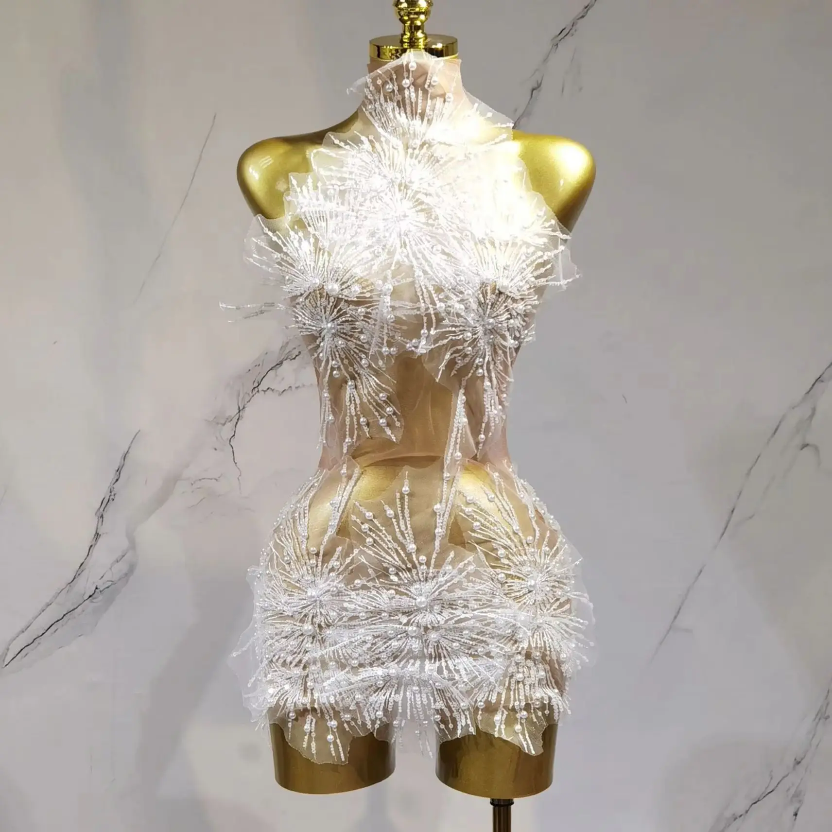 Женское сексуальное прозрачное сетчатое кружевное мини-платье с жемчугом для вечеринки, дня рождения, фотосессии, сценический костюм
Женское сексуальное прозрачное сетчатое кружевное мини-платье с жемчугом для вечеринки, дня рождения, фотосессии, сценический костюм