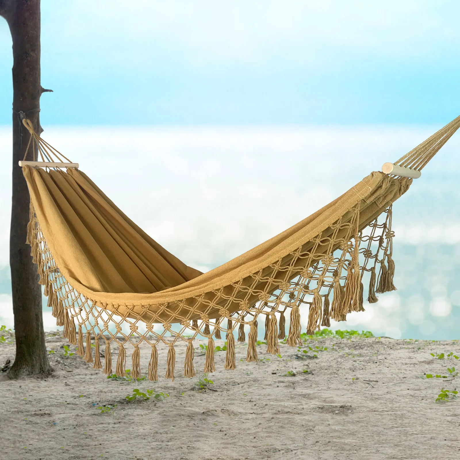 Camping Hammock Thickened Durable Fabric Canvas Single Hammocks Travel Swing Chair Hanging Bed Outdoor Hammock with Bag
Camping Hammock Thickened Durable Fabric Canvas Single Hammocks Travel Swing Chair Hanging Bed Outdoor Hammock with Bag