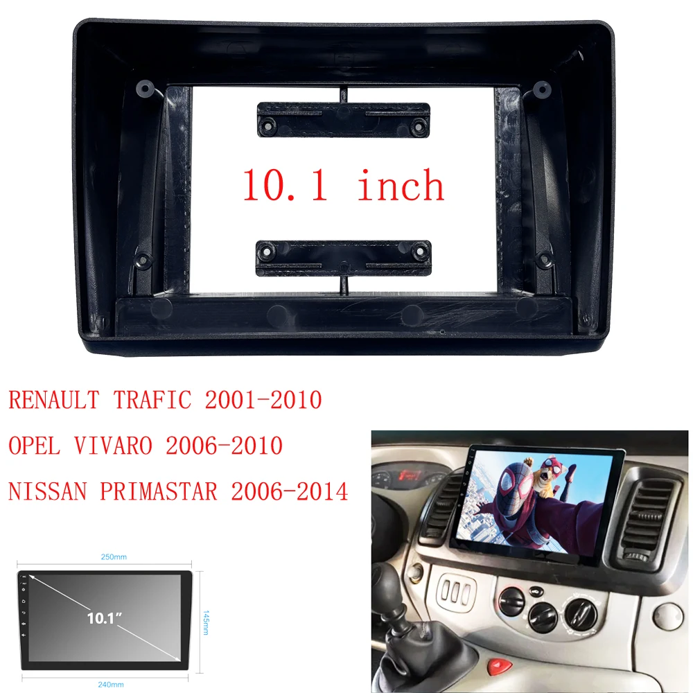 Car Frame Fascia Adapter Android Radio Dash Fitting Panel Kit For Nissan Primastar Opel Vivaro Renault Trafic 2001-2010
Car Frame Fascia Adapter Android Radio Dash Fitting Panel Kit For Nissan Primastar Opel Vivaro Renault Trafic 2001-2010