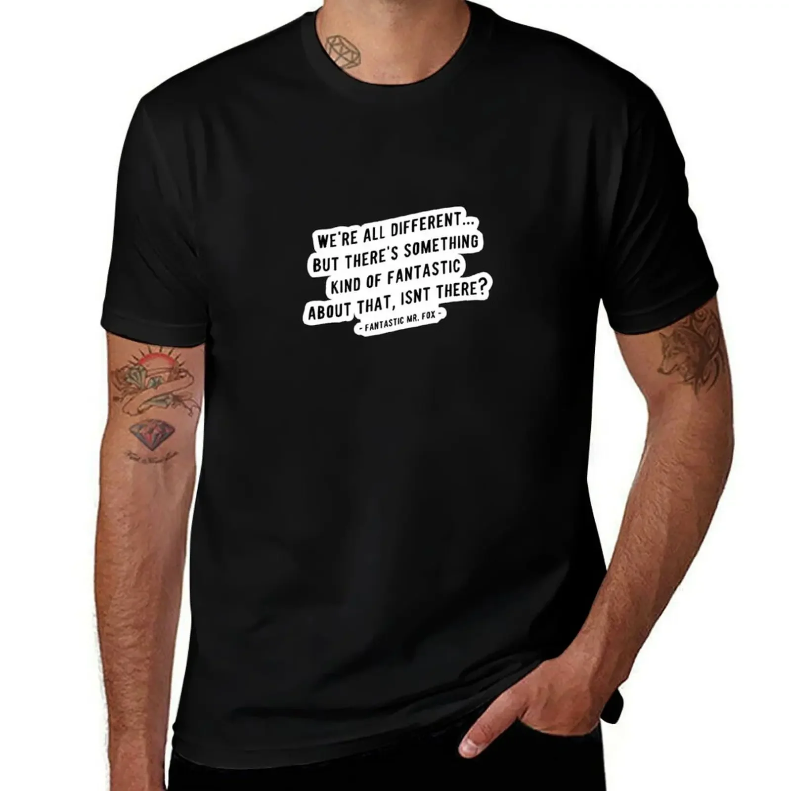 We're all Different Quote from Mr. Fox Movie T-Shirt, роскошные дизайнерские хлопковые футболки с рисунком для мальчиков, набор футболок для мужчин
We're all Different Quote from Mr. Fox Movie T-Shirt, роскошные дизайнерские хлопковые футболки с рисунком для мальчиков, набор футболок для мужчин