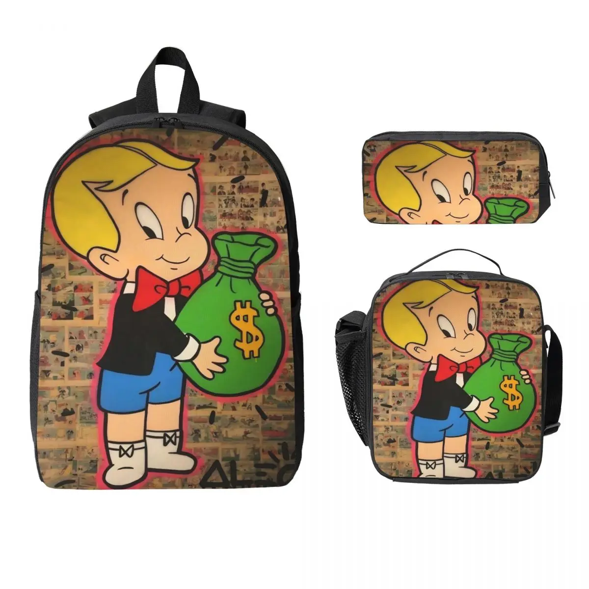 3Pcs Alec Monopolys School bags Set for Boy Girl Pencil Boxes Backpack Sets with Lunch Box For Primary School Students Daypack
3Pcs Alec Monopolys School bags Set for Boy Girl Pencil Boxes Backpack Sets with Lunch Box For Primary School Students Daypack