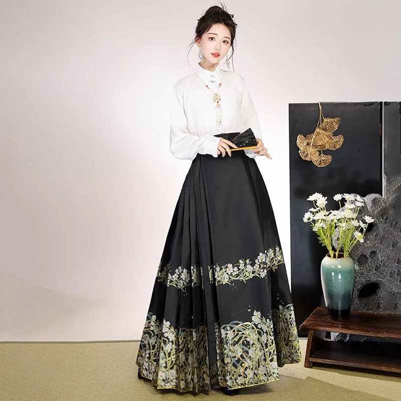 Chinese Dresses Cosplay Ethnic Style Clothes Hanfu Horse Face Skirt Set Women Clothing Party Performance Costume Fairy Stage
Chinese Dresses Cosplay Ethnic Style Clothes Hanfu Horse Face Skirt Set Women Clothing Party Performance Costume Fairy Stage