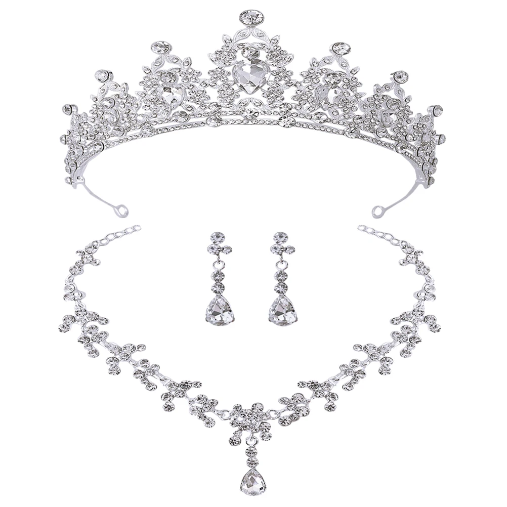 Bride Crown Necklace Earring Set Wedding Jewelry Tiaras Bridal Zinc Alloy Crystal Durability Brightness Costume Elegant Charm
Bride Crown Necklace Earring Set Wedding Jewelry Tiaras Bridal Zinc Alloy Crystal Durability Brightness Costume Elegant Charm