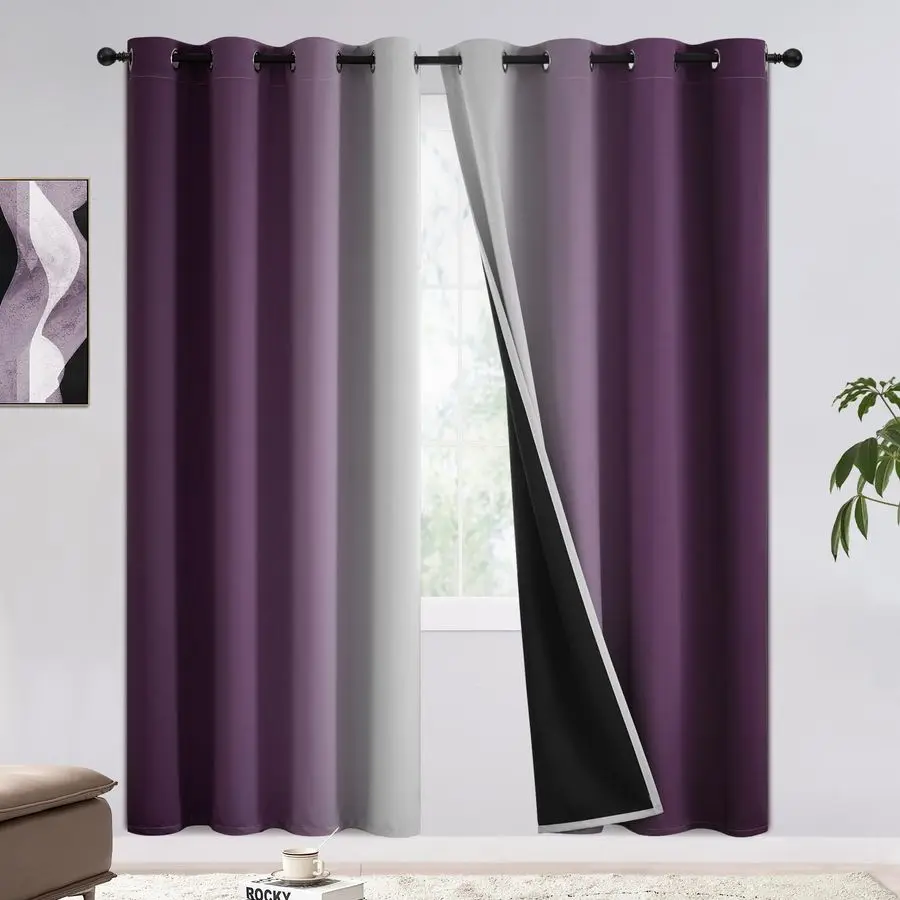 100 Blackout Curtains amp Drapes Ombre Purple Curtains 72 inch Length 2 Panels,Full Room Darkening Grommet Gradient Insulated Th
100 Blackout Curtains amp Drapes Ombre Purple Curtains 72 inch Length 2 Panels,Full Room Darkening Grommet Gradient Insulated Th