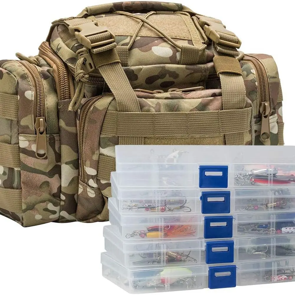 Полный комплект рыболовных снастей из 5 коробок с 60 спиннерами для пресноводной рыбалки
Полный комплект рыболовных снастей из 5 коробок с 60 спиннерами для пресноводной рыбалки