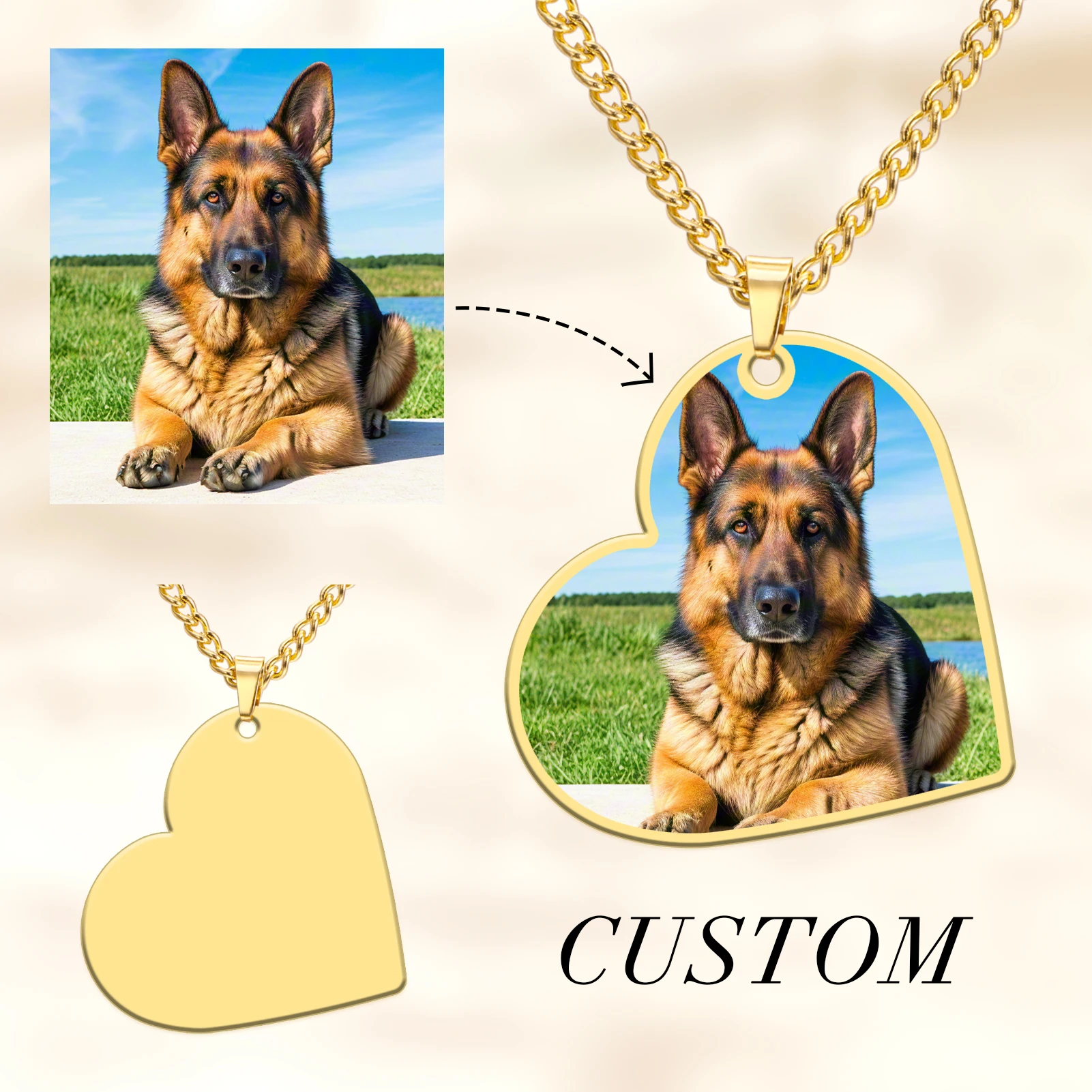 Customized Heart Shaped Color Printed Necklace Exclusive Photo Pendant Recording Beautiful Memories Essential For Pet Lovers
Customized Heart Shaped Color Printed Necklace Exclusive Photo Pendant Recording Beautiful Memories Essential For Pet Lovers