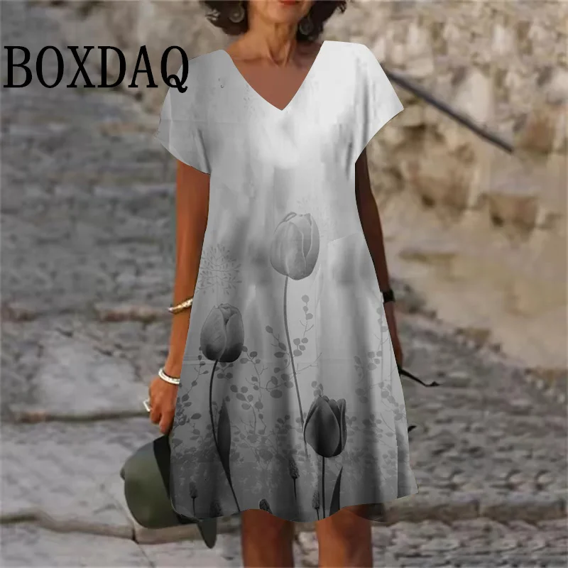 Women Summer Retro Dress 2025 Casual Short Sleeve Sundress V Neck Loose Short Dress Vacation Outfits Floral Printed Dresses
Women Summer Retro Dress 2025 Casual Short Sleeve Sundress V Neck Loose Short Dress Vacation Outfits Floral Printed Dresses
