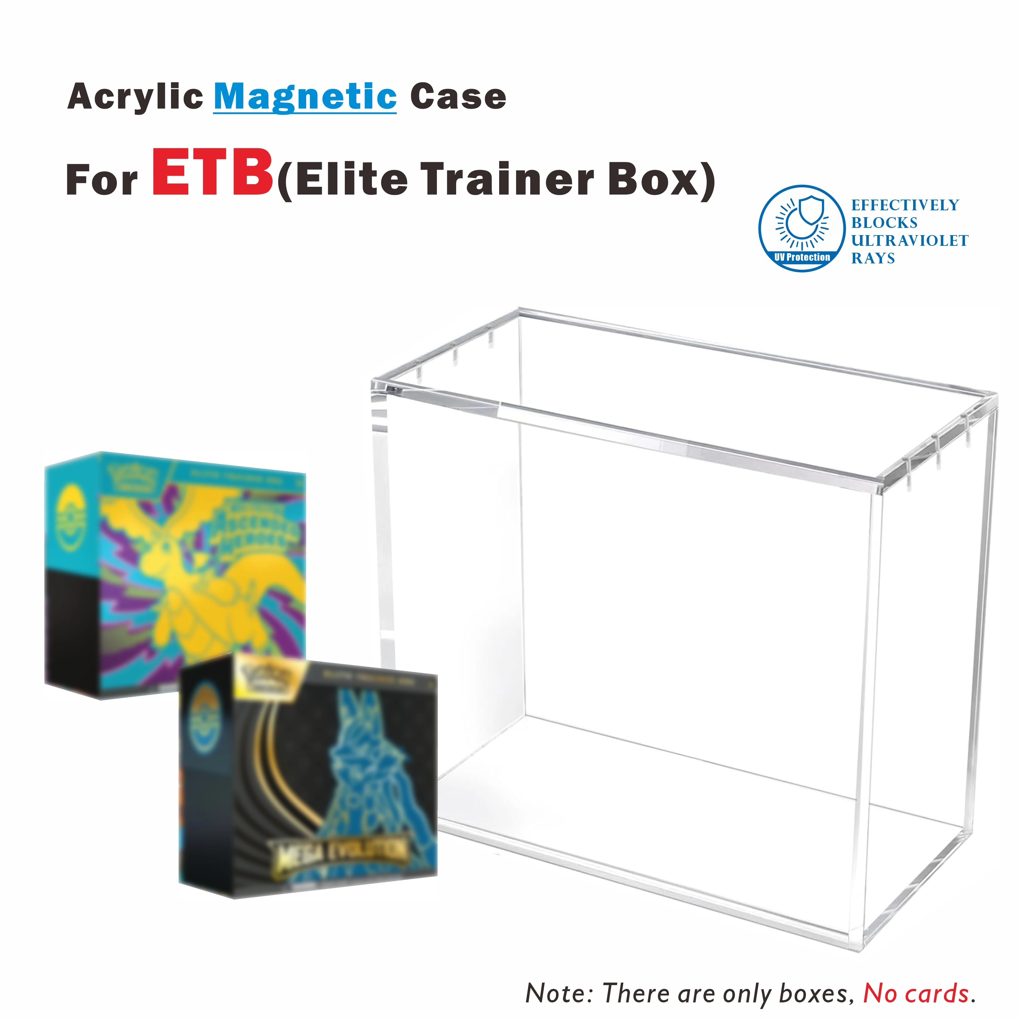 ETB Protector Case, 5mm Thick Clear Acrylic Display Box with Magnetic Lid, Moisture Resistant, Sturdy Storage & Display
ETB Protector Case, 5mm Thick Clear Acrylic Display Box with Magnetic Lid, Moisture Resistant, Sturdy Storage & Display