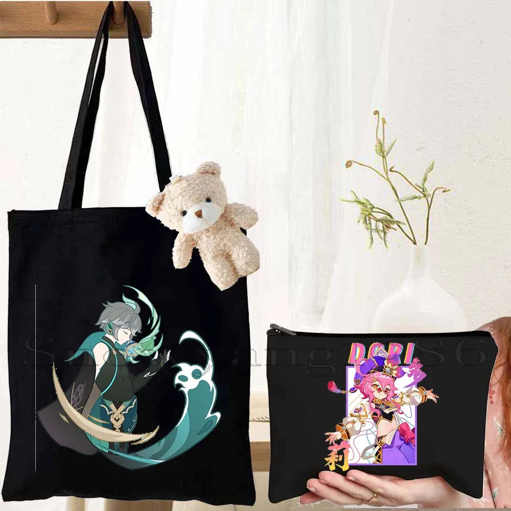 3PCS Genshin Impact Anime Gifts Kawaii Hu Tao Alhaitham Cyno Venti Zhongli Haikaveh Collei Dori Canvas Tote Bag Shopper Handbag
3PCS Genshin Impact Anime Gifts Kawaii Hu Tao Alhaitham Cyno Venti Zhongli Haikaveh Collei Dori Canvas Tote Bag Shopper Handbag