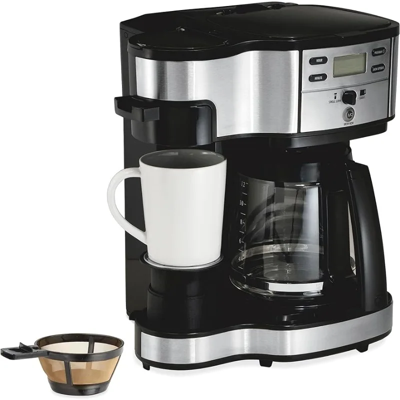 2-Way 12 Cup Programmable Drip Coffee Maker & Single Serve Machine, Glass Carafe, Auto Pause and Pour, Black or White
2-Way 12 Cup Programmable Drip Coffee Maker & Single Serve Machine, Glass Carafe, Auto Pause and Pour, Black or White