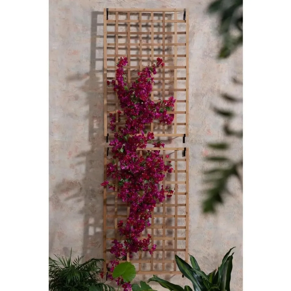 Bamboo Wall Trellis, Set of Two 44" H x 30" W Outdoor Sustainable Bamboo Trellis Supports with Iron Brackets for Wall Climbing
Bamboo Wall Trellis, Set of Two 44" H x 30" W Outdoor Sustainable Bamboo Trellis Supports with Iron Brackets for Wall Climbing