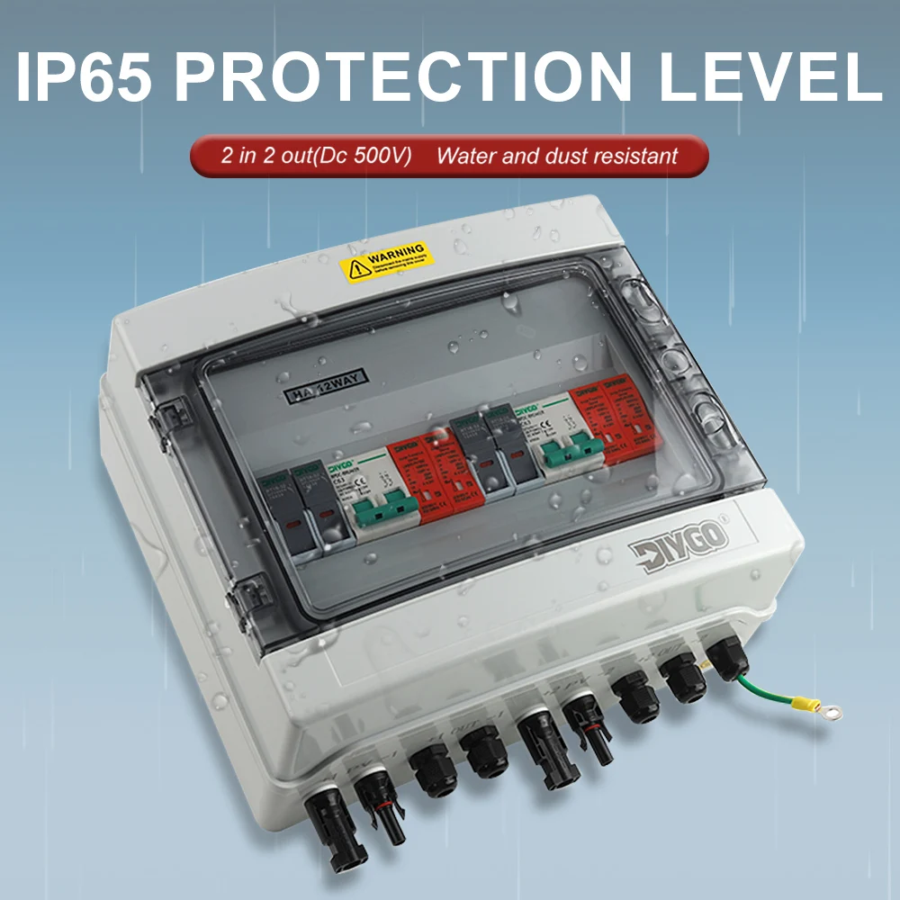 500V 2 In 2 Out Solar Photovoltaic PV Combiner Box IP65 Waterproof Box Lightning Protect DC Fuse MCB SPD 16/20/25/32/40/50/63A
500V 2 In 2 Out Solar Photovoltaic PV Combiner Box IP65 Waterproof Box Lightning Protect DC Fuse MCB SPD 16/20/25/32/40/50/63A