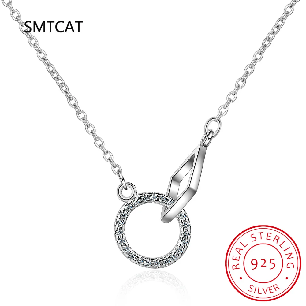 925 Sterling Silver Clear Zircon Geometric Square Circle Interlock Pendant Necklace Fine Jewelry Colar For Women Valentine's Day
925 Sterling Silver Clear Zircon Geometric Square Circle Interlock Pendant Necklace Fine Jewelry Colar For Women Valentine's Day