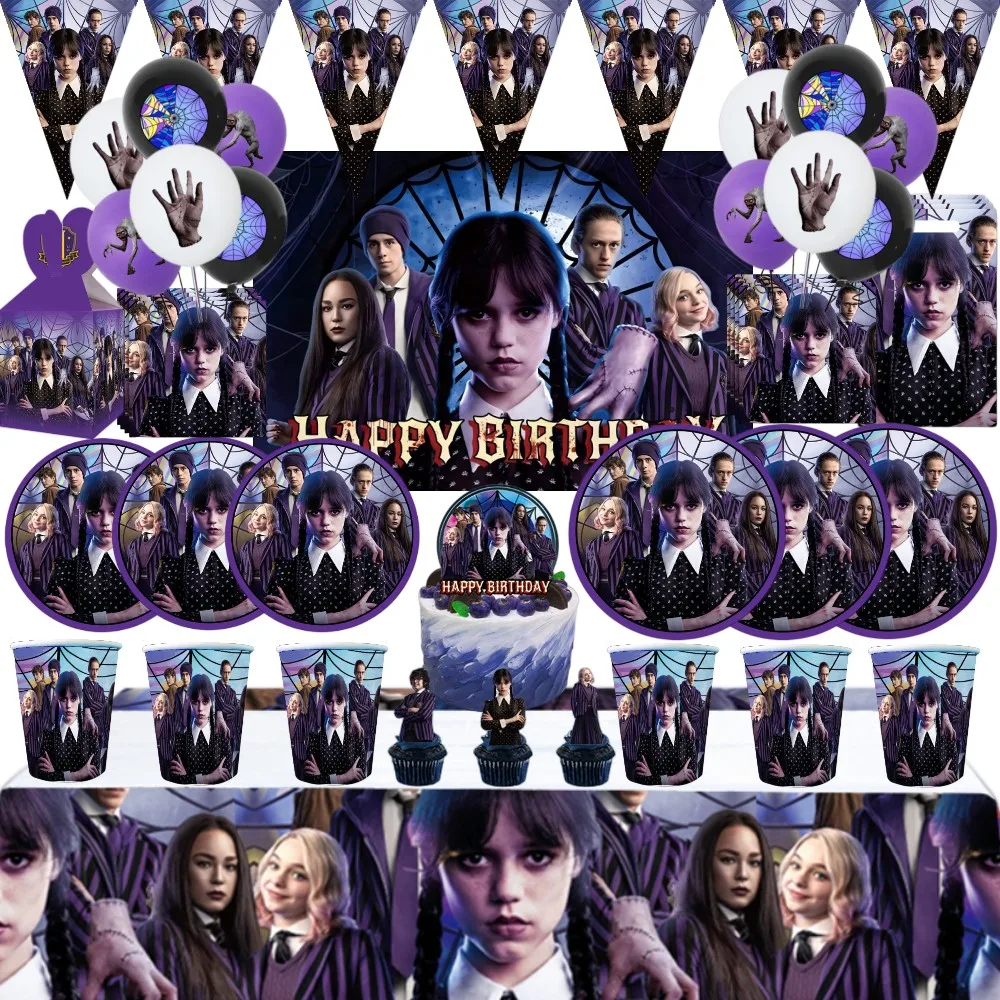 Wednesday Addams Birthday Party Decorations The Addams Family Balloons Tableware Backdrop For Kids Girl Party Supplies Toy Gifts
Wednesday Addams Birthday Party Decorations The Addams Family Balloons Tableware Backdrop For Kids Girl Party Supplies Toy Gifts