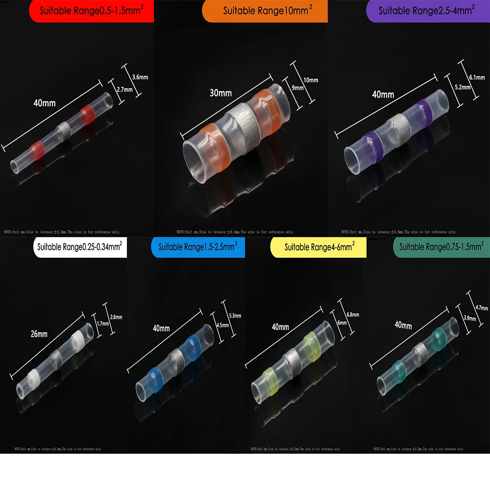 10~500pcs Seal Wire Connectors Waterproof Electrical Butt Splice High-Quality Solder 3:1 Heat Shrink Insulated Wire Terminals
10~500pcs Seal Wire Connectors Waterproof Electrical Butt Splice High-Quality Solder 3:1 Heat Shrink Insulated Wire Terminals