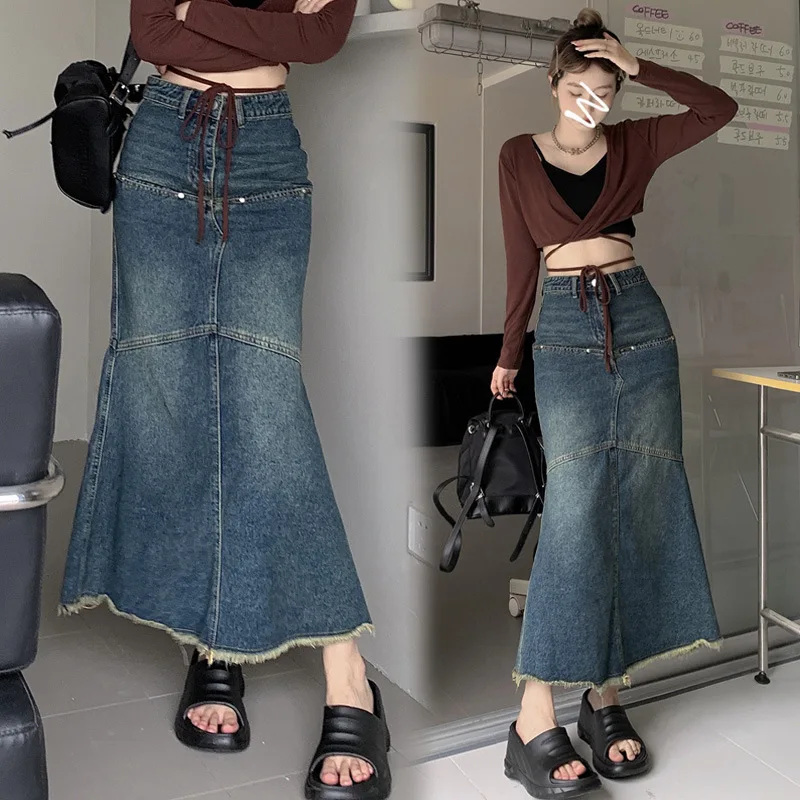 Womens Blue Denim Skirts Hip wrapped skirt mermaid Fishtail Skirt Fashion long skirt long skirts for women
Womens Blue Denim Skirts Hip wrapped skirt mermaid Fishtail Skirt Fashion long skirt long skirts for women