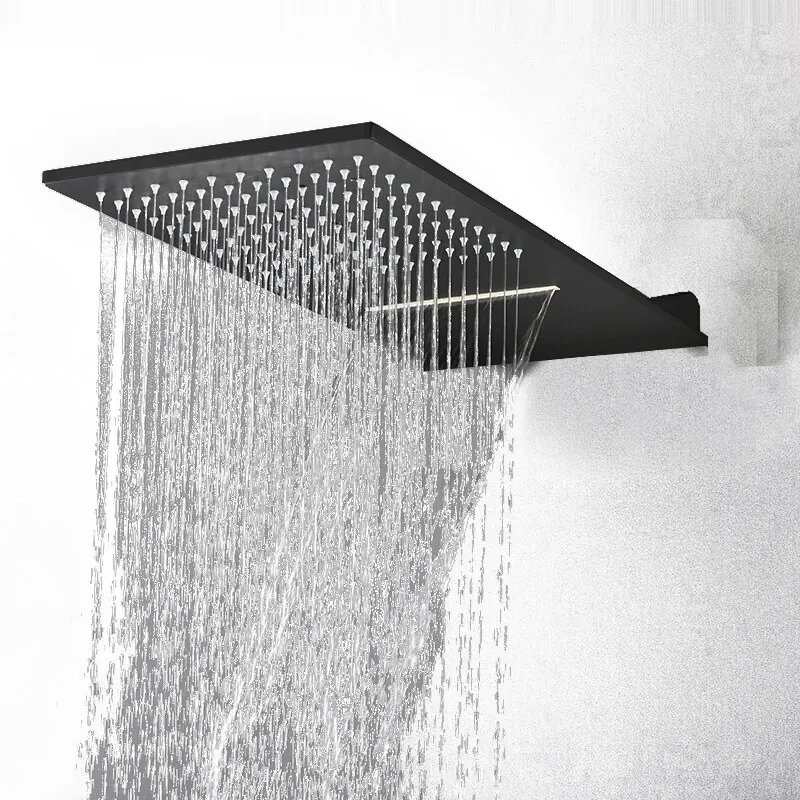 Black 16" Ultrathin Stainless Steel 304 Stainless Steel Waterfall & Rainfall SS Shower Head Square German Massage Shower Head
Black 16" Ultrathin Stainless Steel 304 Stainless Steel Waterfall & Rainfall SS Shower Head Square German Massage Shower Head