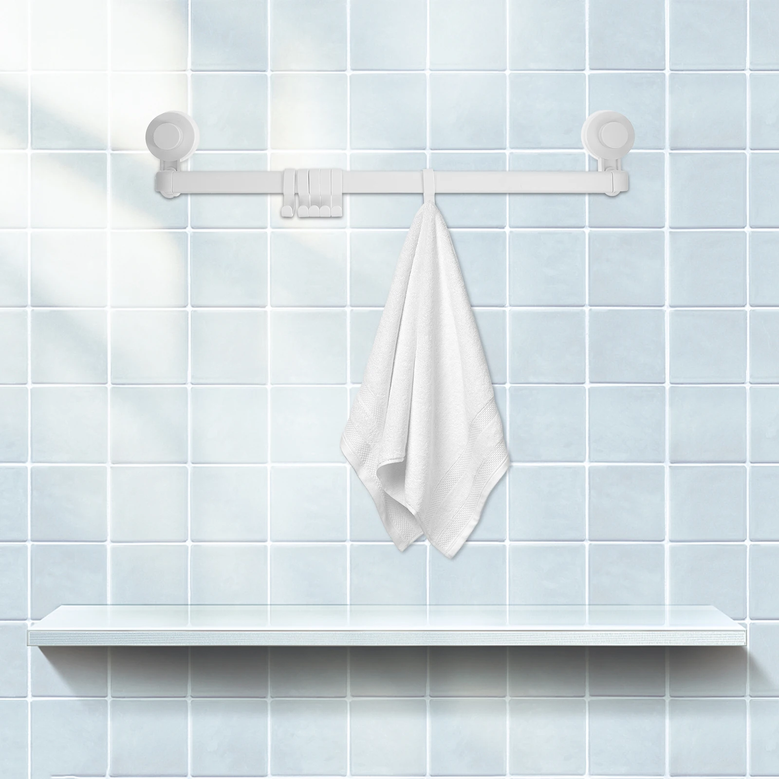 No Drilling Required Wall Mounted Towel Rack Hooks Bathroom Storage Hanger Heavy Duty Metal Suction Cup Key Hooks for Kitchen
No Drilling Required Wall Mounted Towel Rack Hooks Bathroom Storage Hanger Heavy Duty Metal Suction Cup Key Hooks for Kitchen