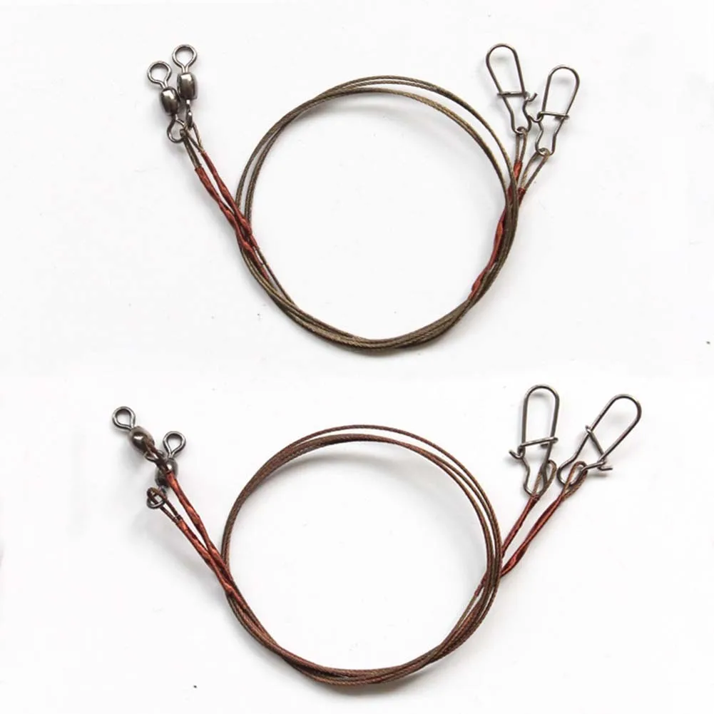 2pc Anti Bite Steel Fishing Line Steel Wire Leader With Snap Metal Luya Lead Core Leash Fishing Wire 20-40cm Fishing Tackle Tool
2pc Anti Bite Steel Fishing Line Steel Wire Leader With Snap Metal Luya Lead Core Leash Fishing Wire 20-40cm Fishing Tackle Tool