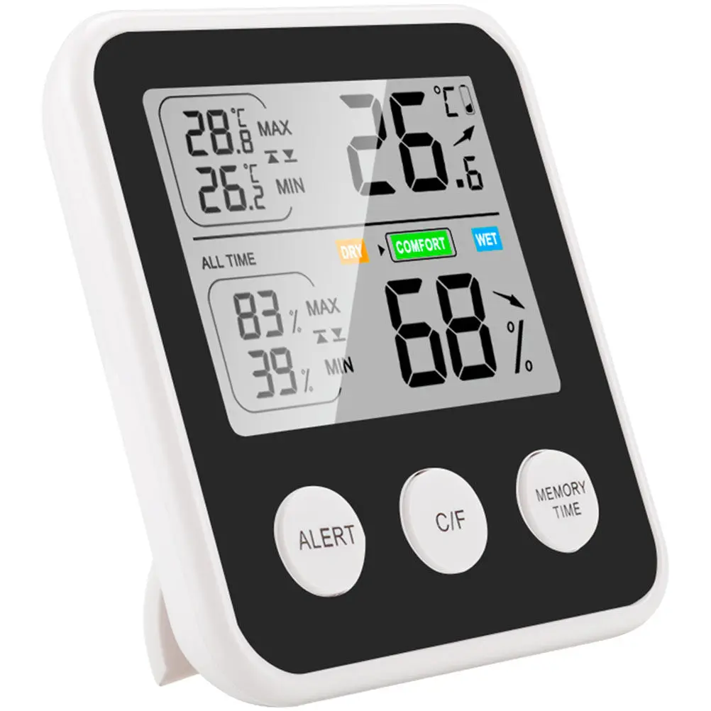 Digital Hygrometer Thermometer ABS Indoor Temperature Humidity Meter for Home Office Bedroom Greenhouse Accurate Temperature
Digital Hygrometer Thermometer ABS Indoor Temperature Humidity Meter for Home Office Bedroom Greenhouse Accurate Temperature