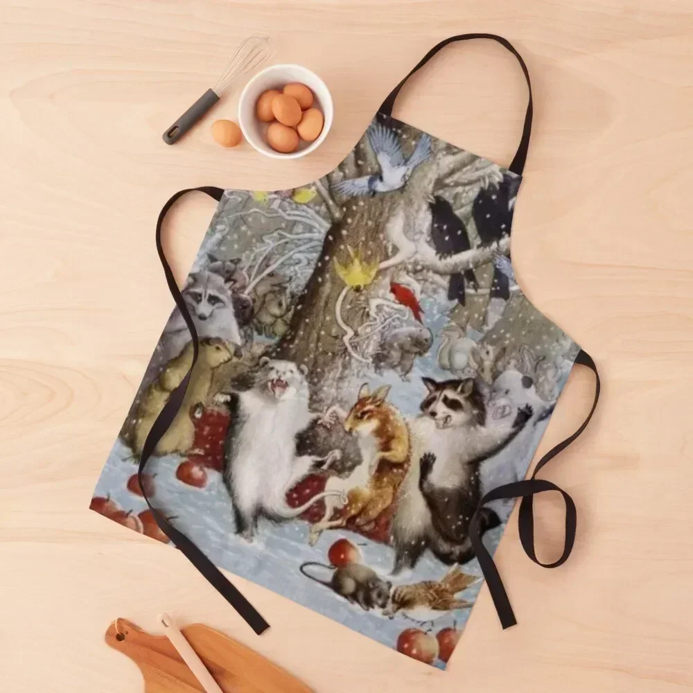 Woodland Animals - Christmas In The Woods, circa 1919 Apron Children'S barber uniform Women Kitchen Sexy Apron 
Woodland Animals - Christmas In The Woods, circa 1919 Apron Children'S barber uniform Women Kitchen Sexy Apron