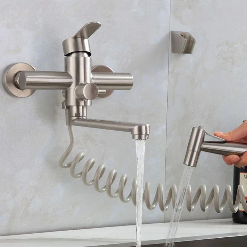 Kitchen Faucet Wall Mounted Rotable Sink Tap Dual Hole Single Handle Cold and Hot Water Mixer
Kitchen Faucet Wall Mounted Rotable Sink Tap Dual Hole Single Handle Cold and Hot Water Mixer