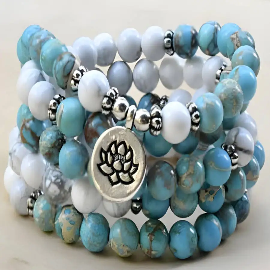 8mm blue Imperial Jasper Howlite Mala Necklace 108 Gemstone Men's Hand Tibetan Bead tassel Mala Chaplet Stone Women Gemstone
8mm blue Imperial Jasper Howlite Mala Necklace 108 Gemstone Men's Hand Tibetan Bead tassel Mala Chaplet Stone Women Gemstone