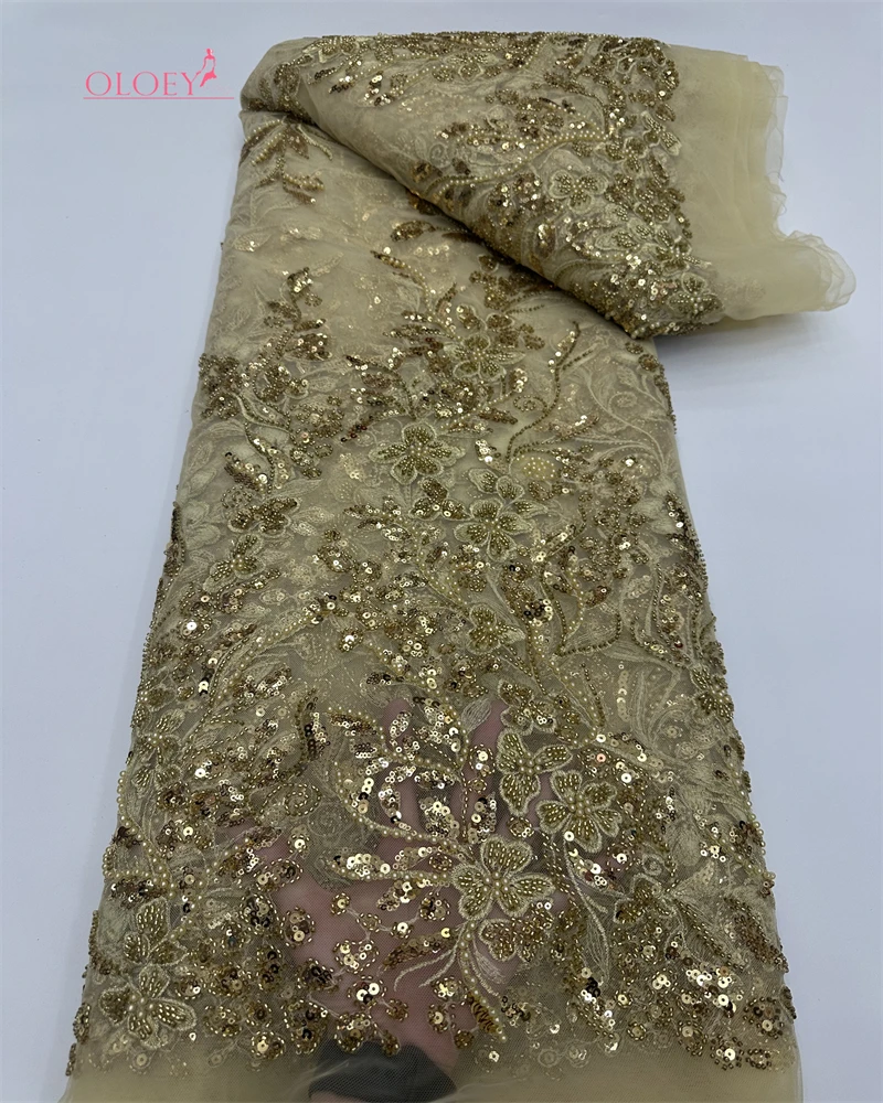 OLOEY Luxury African Beaded Lace Bridal Fabric 2026 High Quality French Nigerian Sequins Tulle Material Ladies Wedding Party Dre
OLOEY Luxury African Beaded Lace Bridal Fabric 2026 High Quality French Nigerian Sequins Tulle Material Ladies Wedding Party Dre