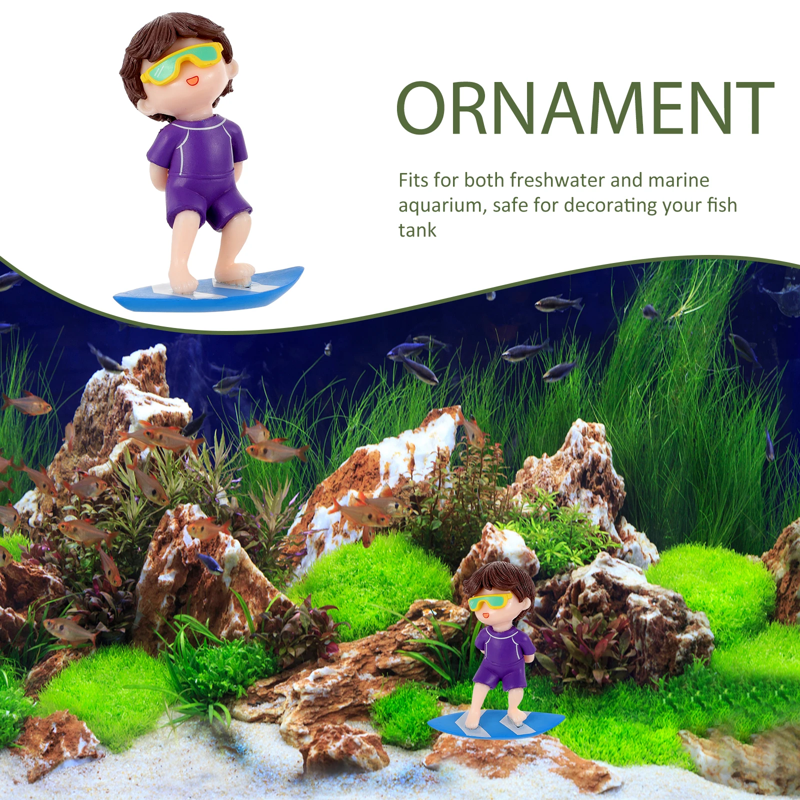Creative Resin Aquarium Decoration Floating Surfing Boy Ornament Fish Tank Accessories For Betta Tank Small 
Creative Resin Aquarium Decoration Floating Surfing Boy Ornament Fish Tank Accessories For Betta Tank Small