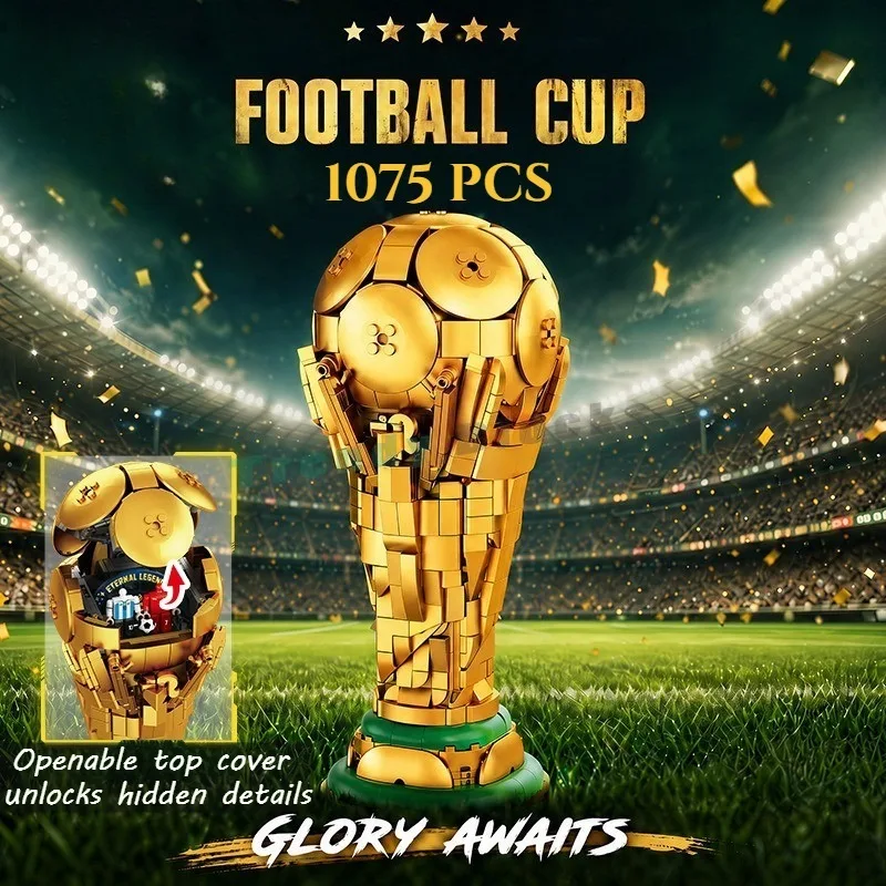 1075PCS Football Champion Cup Sport Building Block,Exquisite Restoration Fan Collectible Home Decor Toys Kid Adult Birthday Gift
1075PCS Football Champion Cup Sport Building Block,Exquisite Restoration Fan Collectible Home Decor Toys Kid Adult Birthday Gift