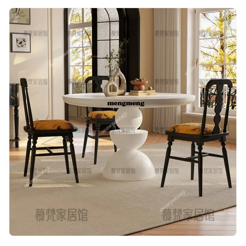 French Round Dining Table Retro Solid Wood Creative Dining Table Designer Antique Home Furniture Esszimmer Tisch
French Round Dining Table Retro Solid Wood Creative Dining Table Designer Antique Home Furniture Esszimmer Tisch