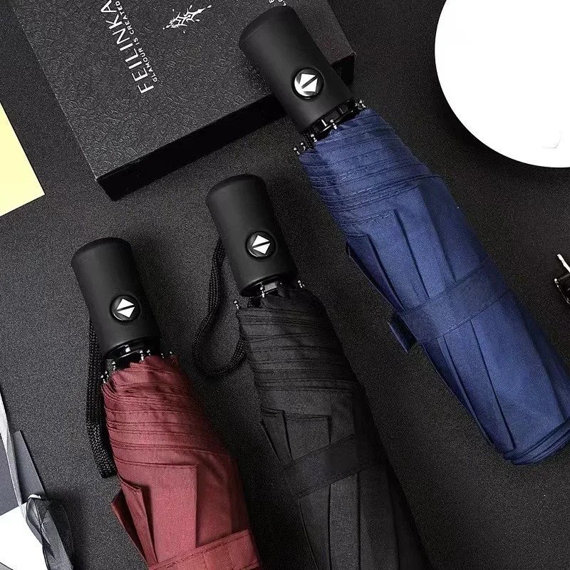 12 Bone Black Glue Fully Automatic Umbrella With Thick And Durable Keel Three Fold Umbrella UV Resistant Folding Umbrella
12 Bone Black Glue Fully Automatic Umbrella With Thick And Durable Keel Three Fold Umbrella UV Resistant Folding Umbrella