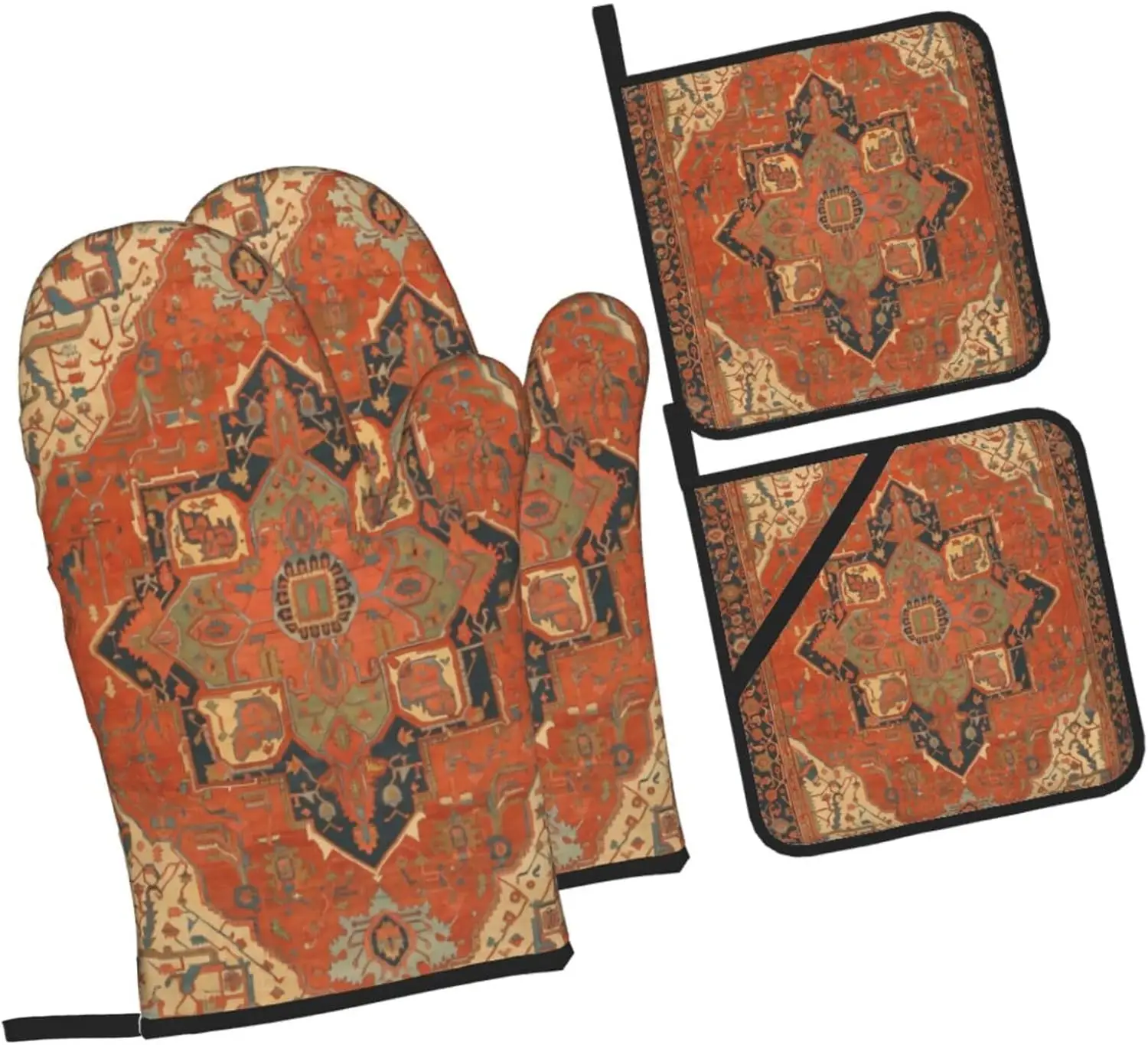 Carpet Ride 4-Piece Heat-Resistant Oven Gloves and Handle Cover Kitchen Baking Accessories Suitable for Indoor and Outdoor Use
Carpet Ride 4-Piece Heat-Resistant Oven Gloves and Handle Cover Kitchen Baking Accessories Suitable for Indoor and Outdoor Use